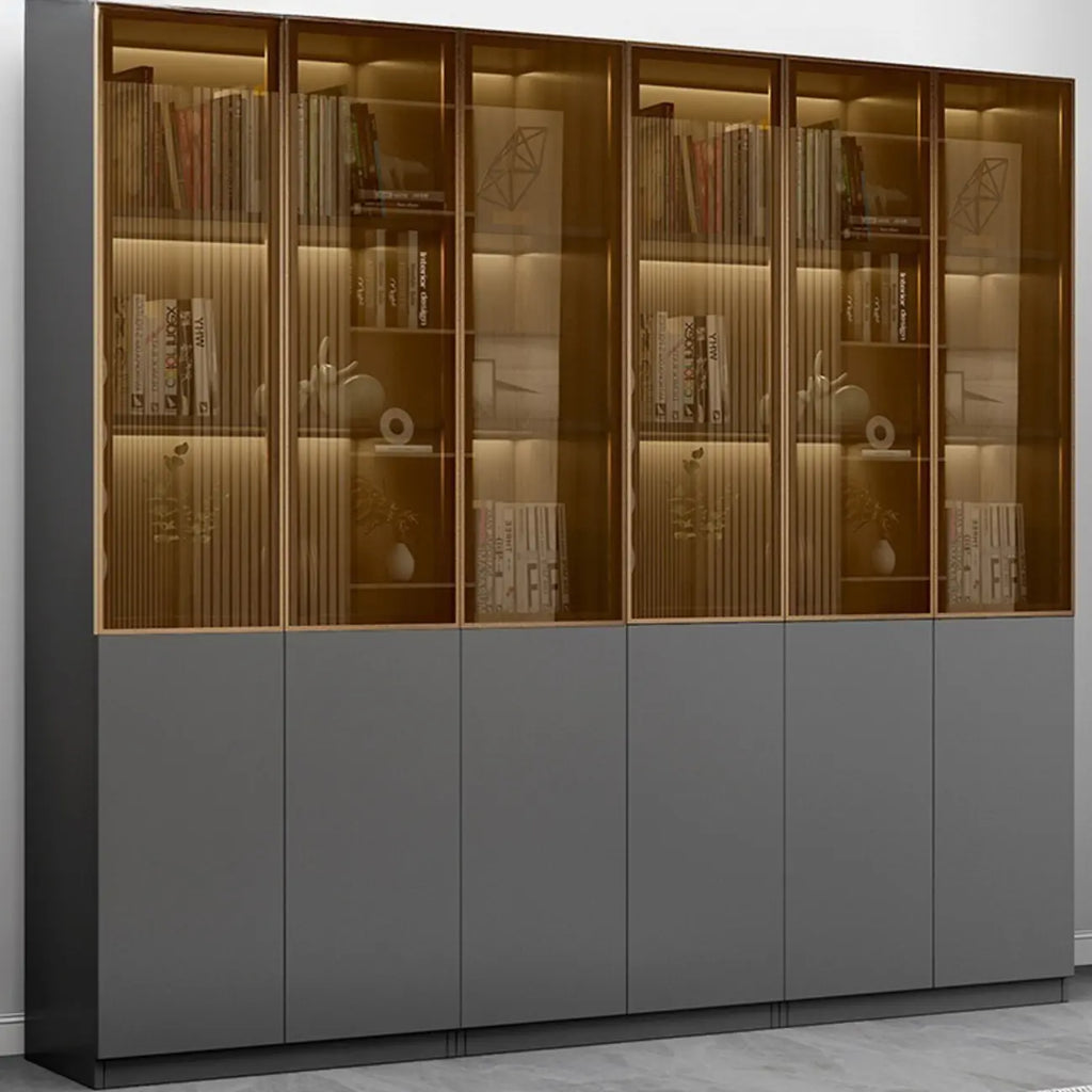 Modern Wooden Glass Door Display Cabinets with Shelves