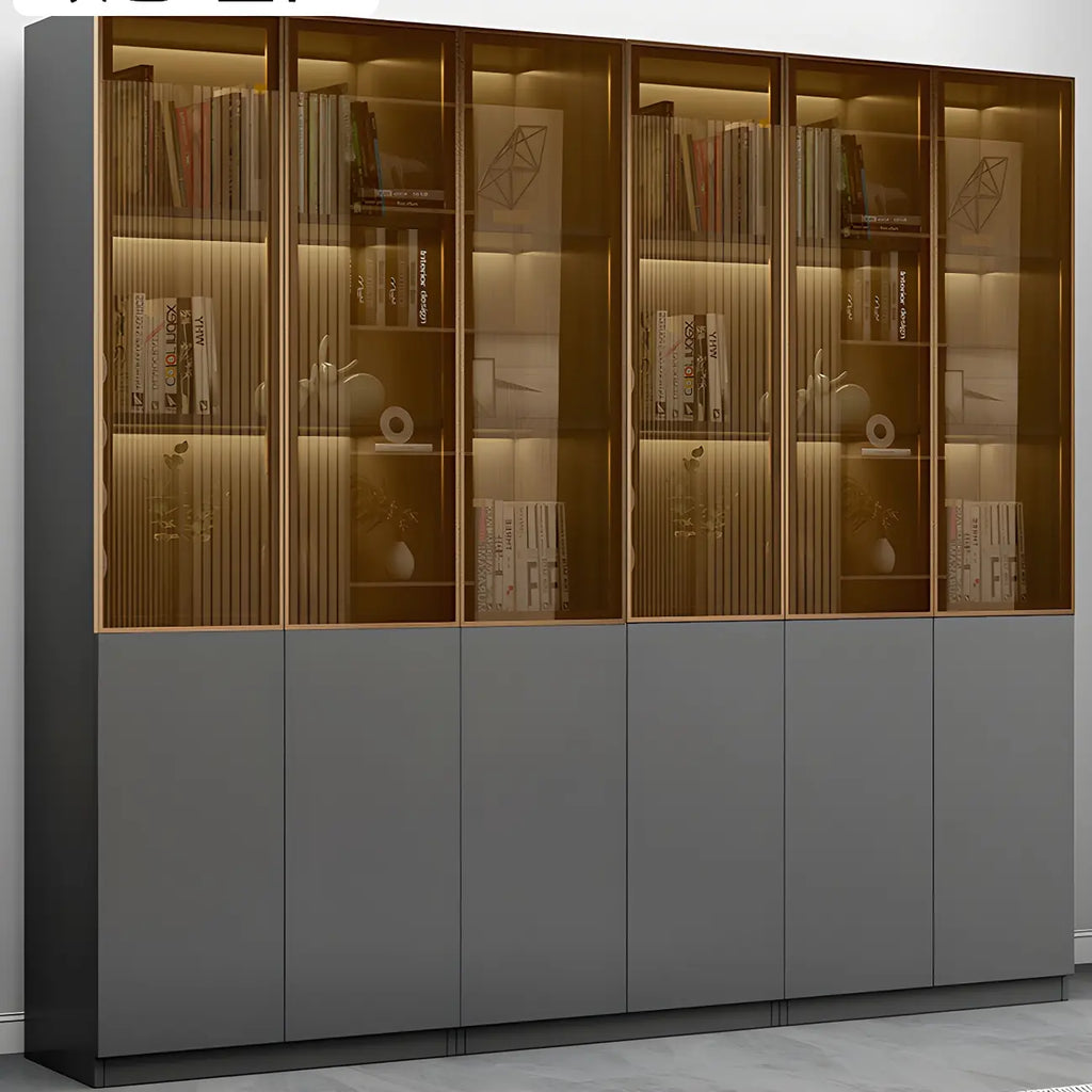 Modern Wooden Glass Door Display Cabinets with Shelves