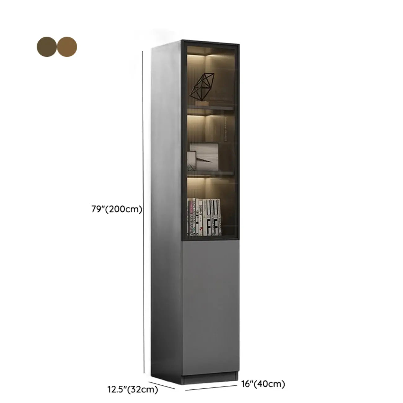 Modern Wooden Glass Door Display Cabinets with Shelves