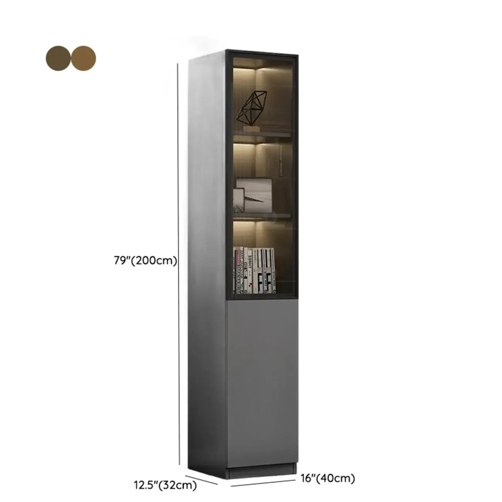 Modern Wooden Glass Door Display Cabinets with Shelves