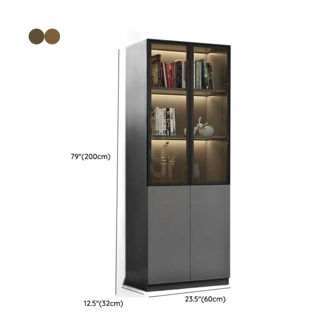 Modern Wooden Glass Door Display Cabinets with Shelves