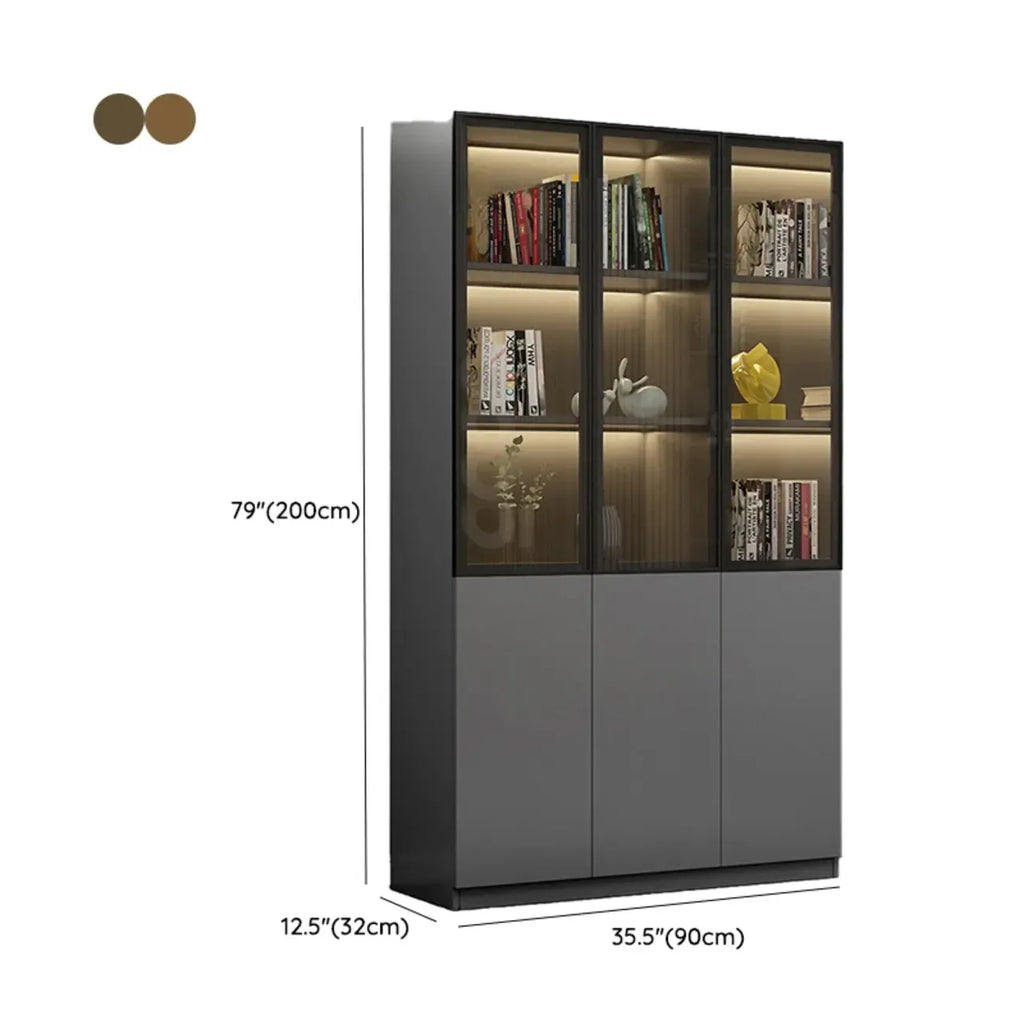 Modern Wooden Glass Door Display Cabinets with Shelves