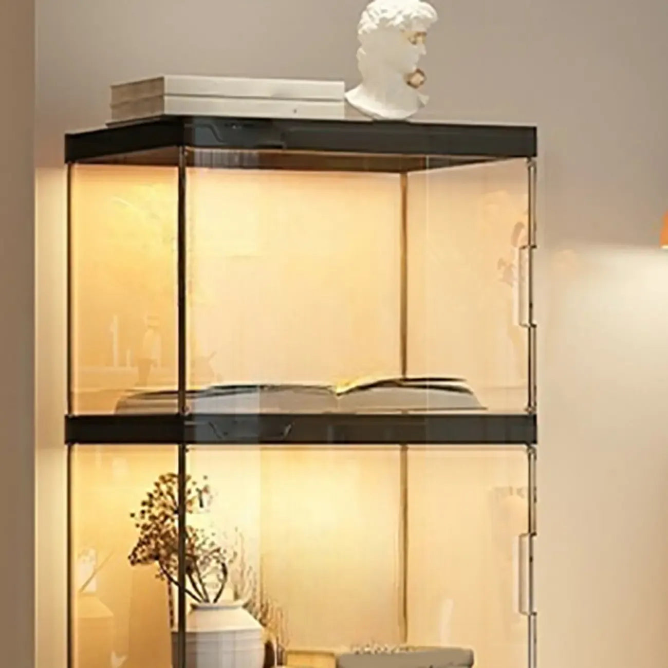 Modern Acrylic 5-Tier Lighted Display Bookcase
