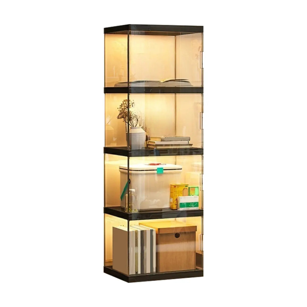 Modern Acrylic 5-Tier Lighted Display Bookcase