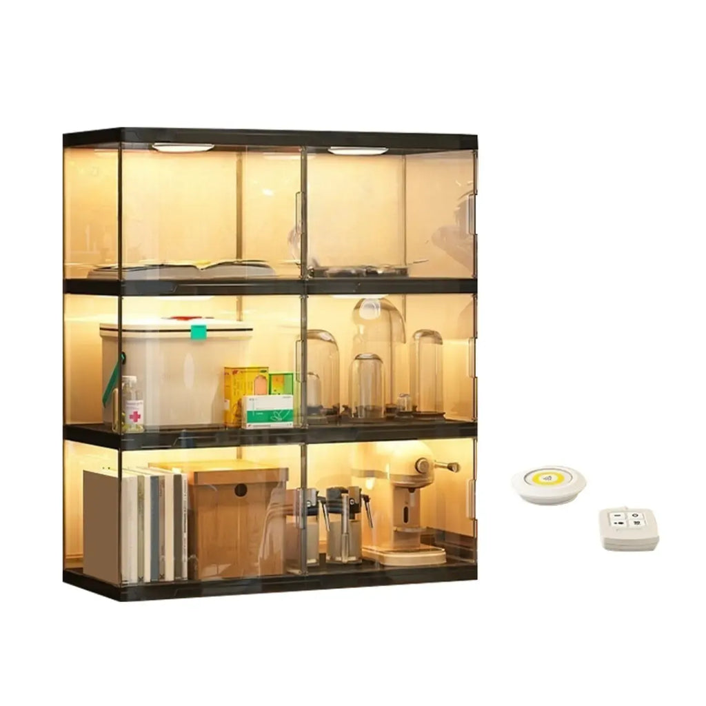 Modern Acrylic 5-Tier Lighted Display Bookcase