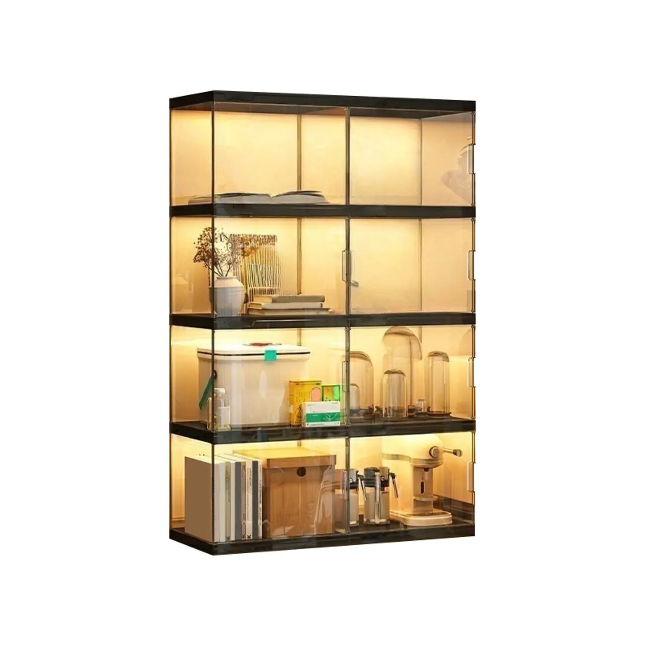 Modern Acrylic 5-Tier Lighted Display Bookcase