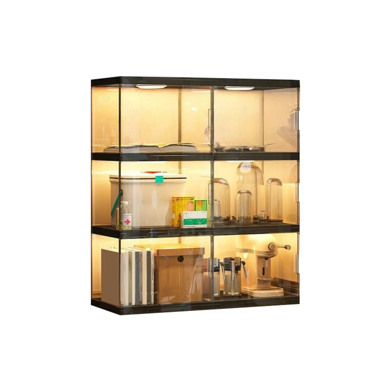 Modern Acrylic 5-Tier Lighted Display Bookcase