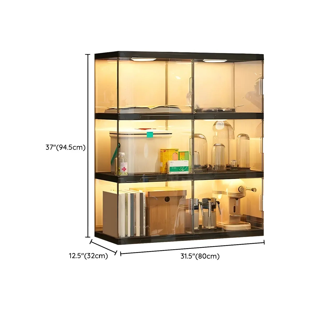 Modern Acrylic 5-Tier Lighted Display Bookcase