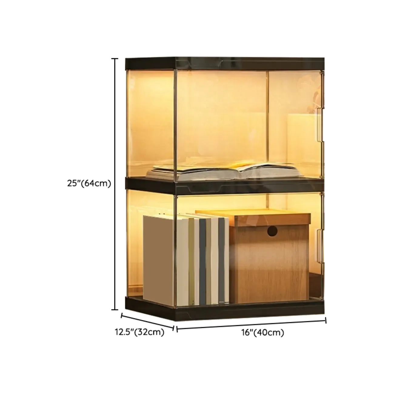 Modern Acrylic 5-Tier Lighted Display Bookcase