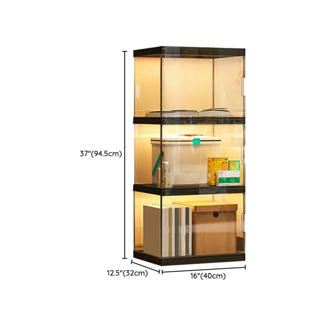 Modern Acrylic 5-Tier Lighted Display Bookcase