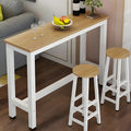 Simple White Rectangular Wood Bar Table With Footrest