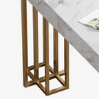 Glam Sintered Stone Finish Gold Metal Pedestal Home Bar Tables