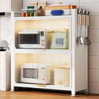 Narrow Steel Multi-Shelf Lift-Up Door Buffet Cabinet