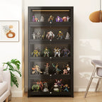 Contemporary Acrylic Wood Shelf Display Cabinet Black