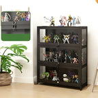 Contemporary Acrylic Wood Shelf Display Cabinet Black