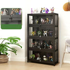 Contemporary Acrylic Wood Shelf Display Cabinet Black