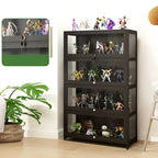 Contemporary Acrylic Wood Shelf Display Cabinet Black