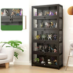Contemporary Acrylic Wood Shelf Display Cabinet Black
