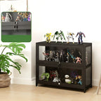 Contemporary Acrylic Wood Shelf Display Cabinet Black