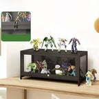 Contemporary Acrylic Wood Shelf Display Cabinet Black