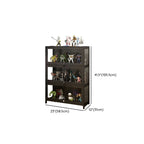 Contemporary Acrylic Wood Shelf Display Cabinet Black