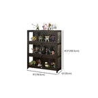 Contemporary Acrylic Wood Shelf Display Cabinet Black