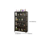 Contemporary Acrylic Wood Shelf Display Cabinet Black
