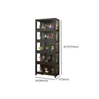 Contemporary Acrylic Wood Shelf Display Cabinet Black