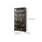 Contemporary Acrylic Wood Shelf Display Cabinet Black