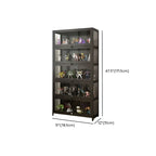 Contemporary Acrylic Wood Shelf Display Cabinet Black