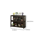 Contemporary Acrylic Wood Shelf Display Cabinet Black