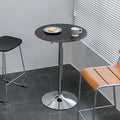 Modern White Stone Metal Pedestal Round Adjustable Bar Tables