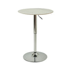 Modern White Stone Metal Pedestal Round Adjustable Bar Tables