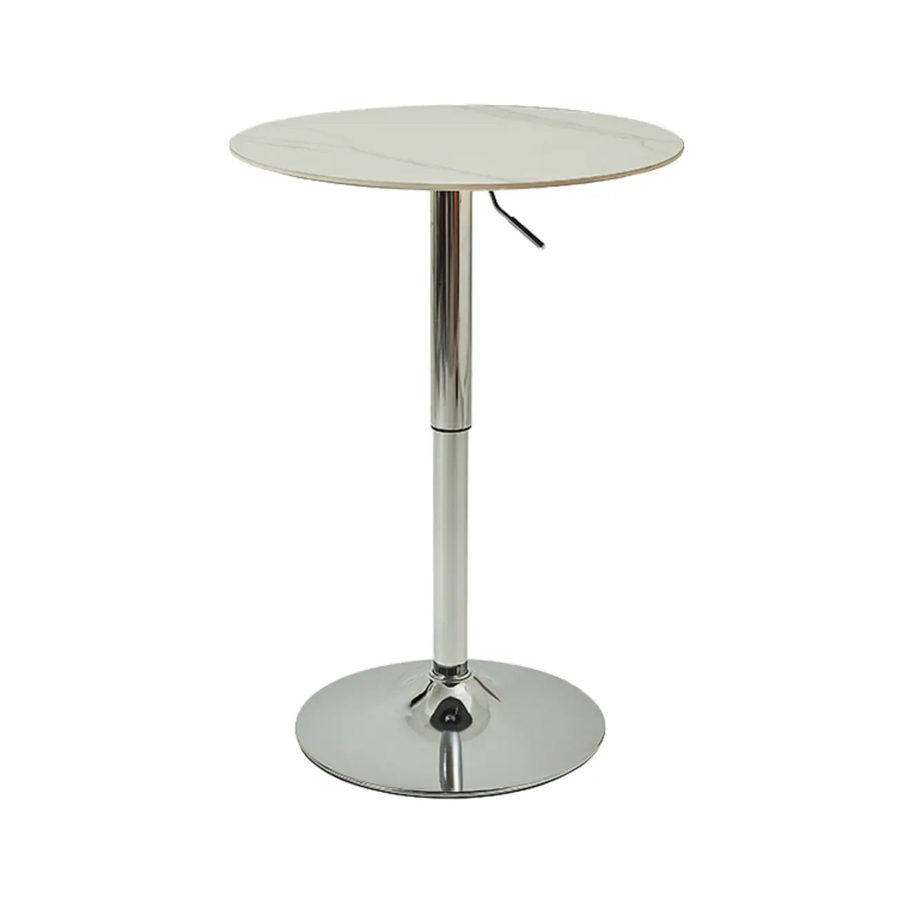 Modern White Stone Metal Pedestal Round Adjustable Bar Tables