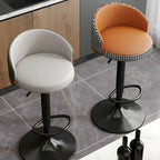 24 Inch Faux Leather Bar Stool Height Adjustable Modern