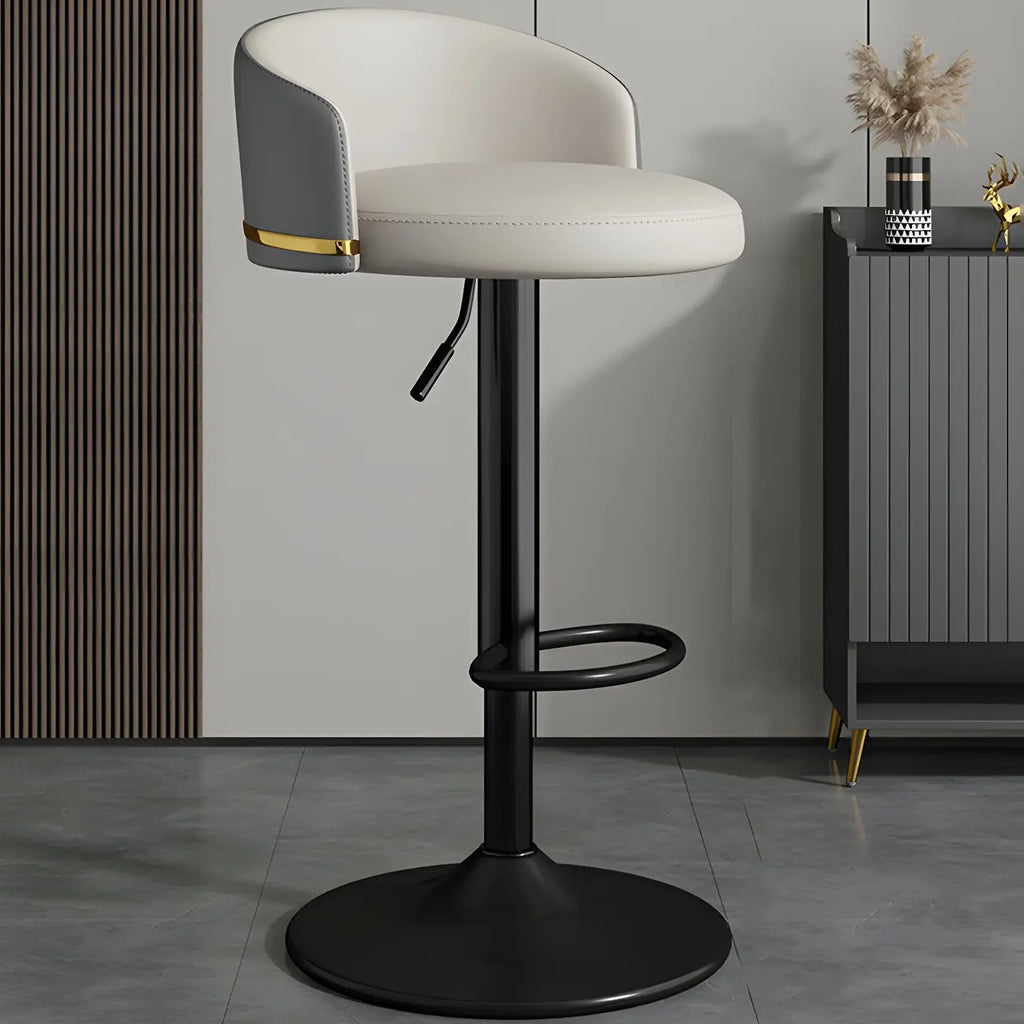 24 Inch Faux Leather Bar Stool Height Adjustable Modern