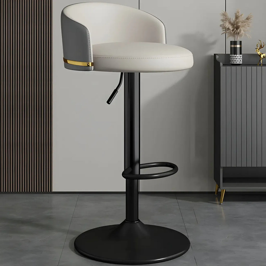 24 Inch Faux Leather Bar Stool Height Adjustable Modern