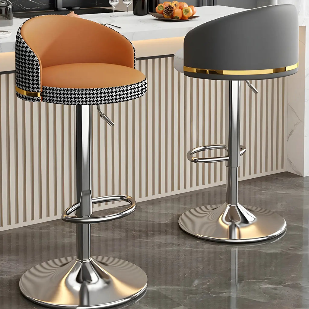 24 Inch Faux Leather Bar Stool Height Adjustable Modern
