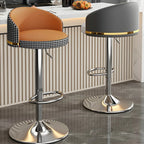 24 Inch Faux Leather Bar Stool Height Adjustable Modern