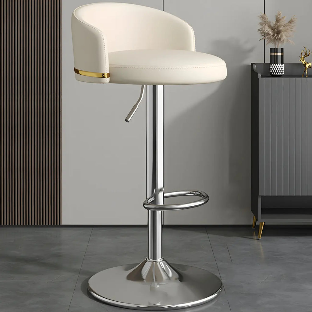 24 Inch Faux Leather Bar Stool Height Adjustable Modern