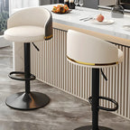 24 Inch Faux Leather Bar Stool Height Adjustable Modern