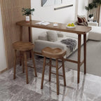 Rustic Brown Pine Trestle Bar Tables for Living Room