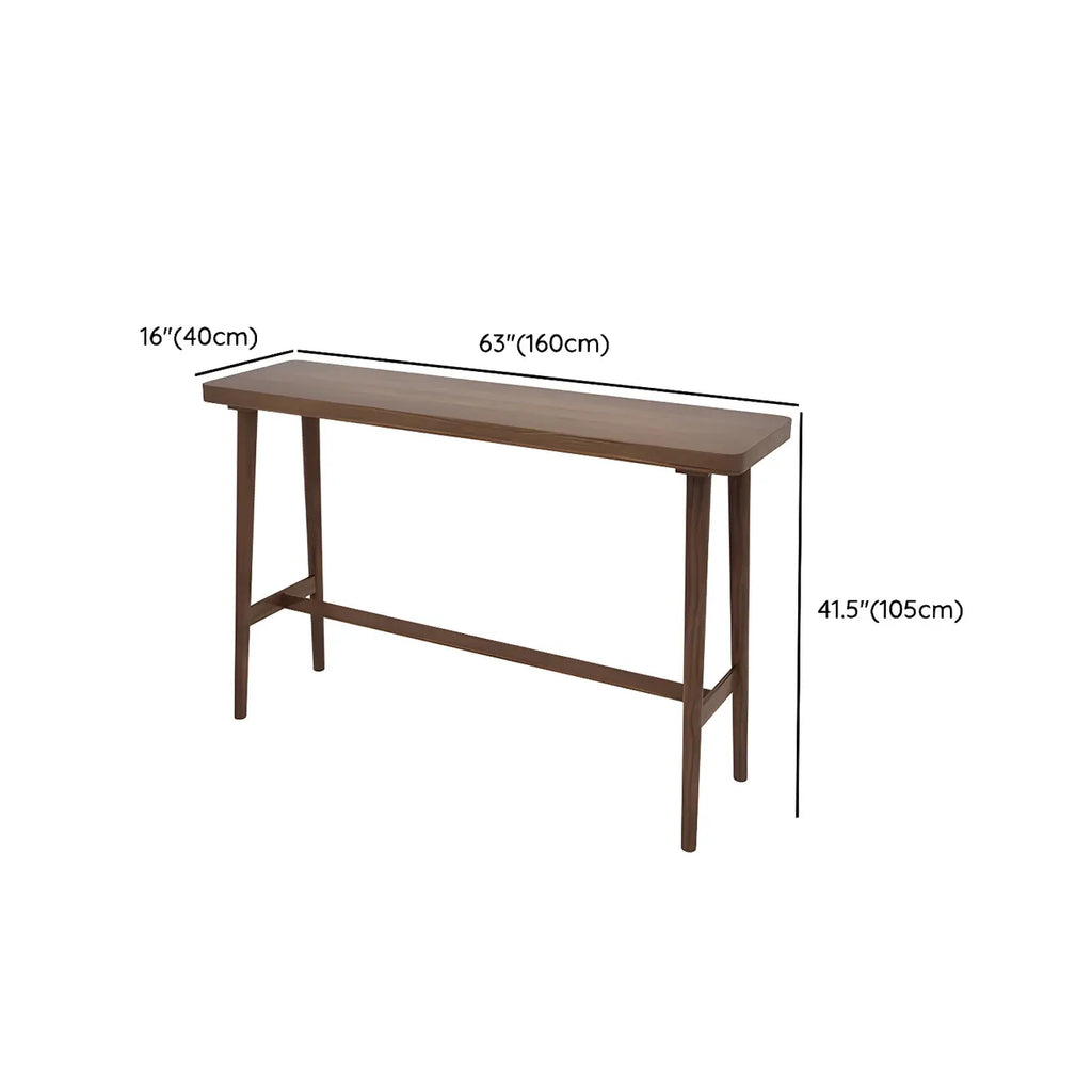 Rustic Brown Pine Trestle Bar Tables for Living Room