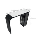 Modern White Stone Top Metal Bar Table with Storage