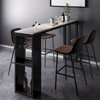 Modern Stone Top Metal Shelves Bar Table with Cup Holder