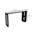 Modern Stone Top Metal Shelves Bar Table with Cup Holder