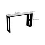 Modern Stone Top Metal Shelves Bar Table with Cup Holder