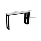 Modern Stone Top Metal Shelves Bar Table with Cup Holder