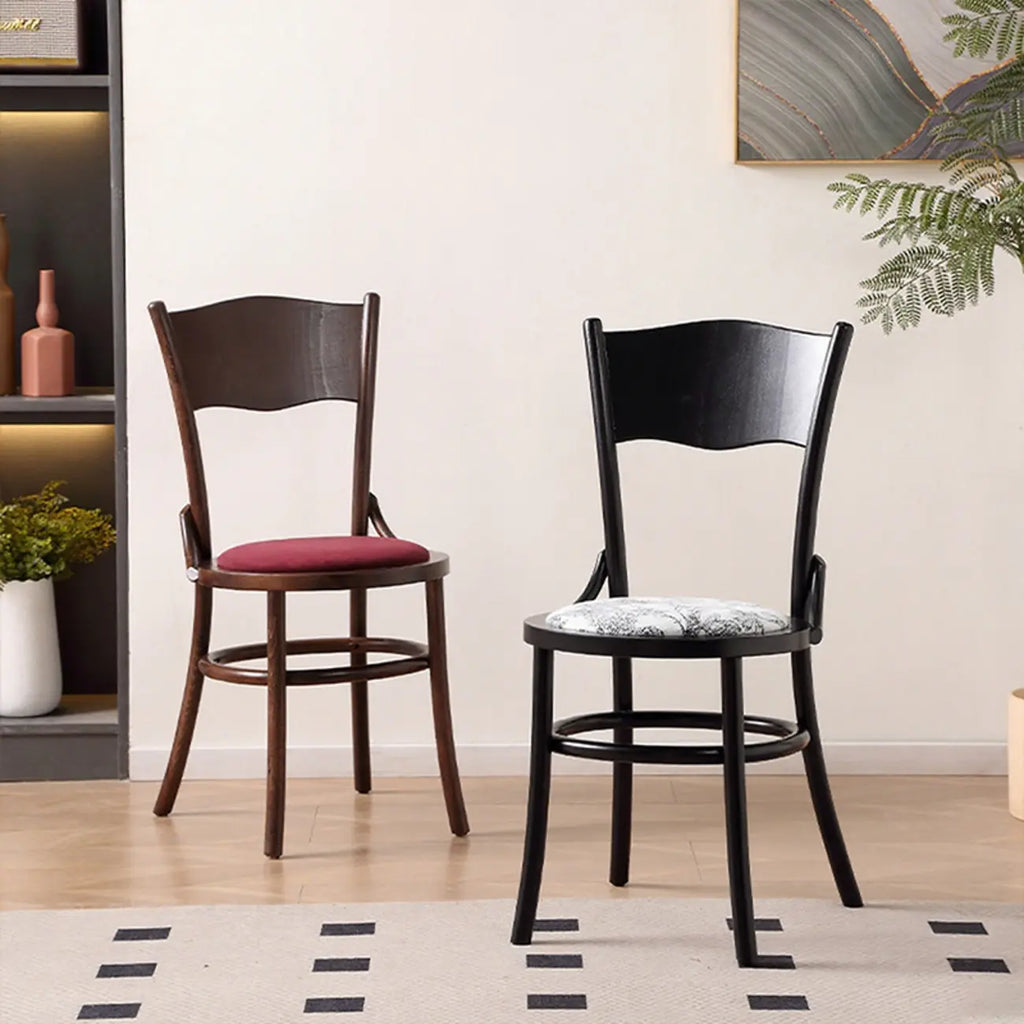 Mid-Century Modern Round Wood Dining Chair