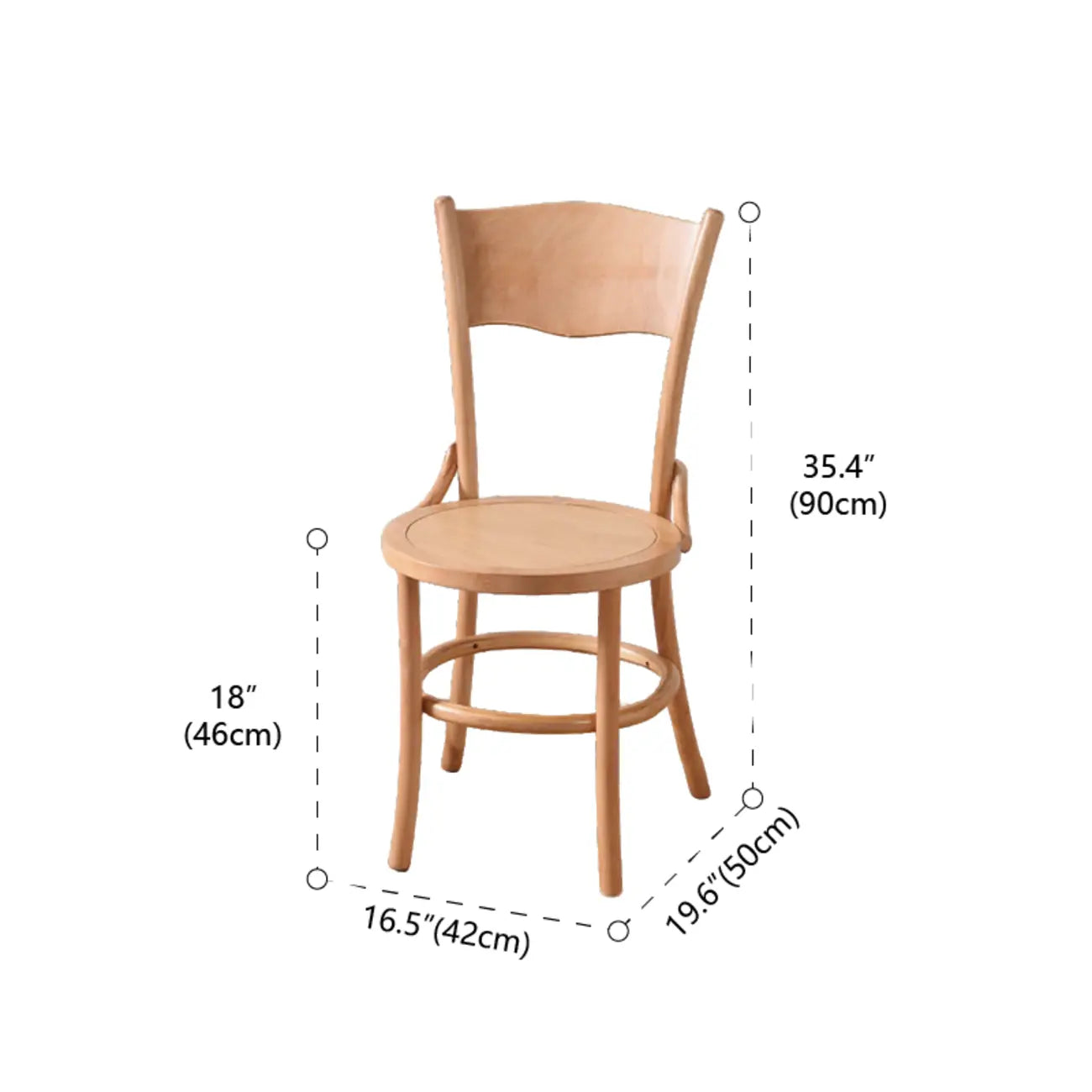 Mid-Century Modern Round Wood Dining Chair